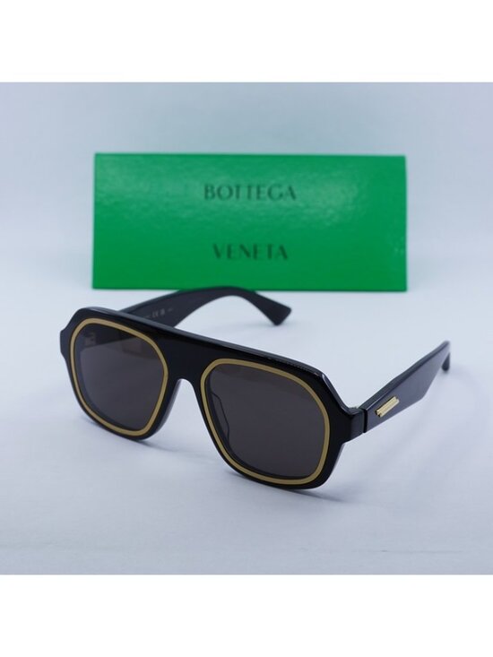 Bottega Veneta BV1217S 001 Sunglasses Black Aviator Frame, Grey Lenses main image 5
